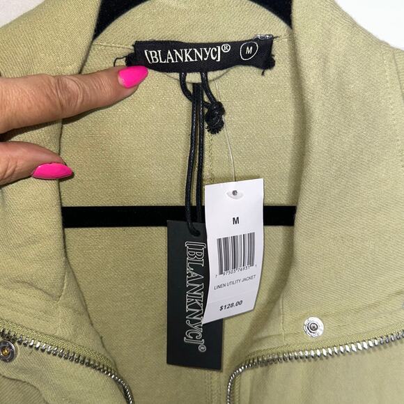NWT [BLANKNYC] Green Linen Cotton Utility Jacket w/ Drawstring Hem – Size M - Picture 9 of 16